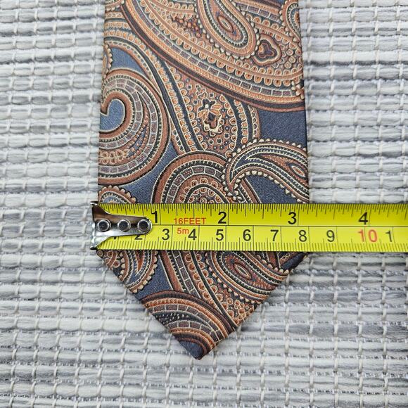 Sparks John Sparks Mens Necktie 100% Polyester Paisley Grey Brown NEW - Picture 8 of 11